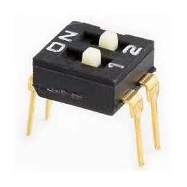 DIP SWITCH 2 POSICIONES NEGRO