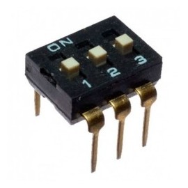 DIP SWITCH 3 POSICIONES NEGRO