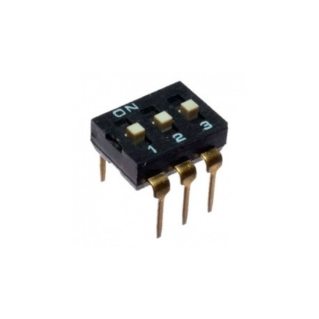 DIP SWITCH 3 POSICIONES NEGRO