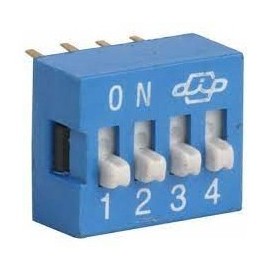 DIP SWITCH 4 POSICIONES AZUL