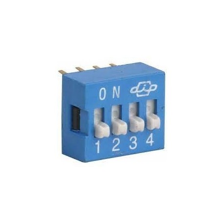 DIP SWITCH 4 POSICIONES AZUL
